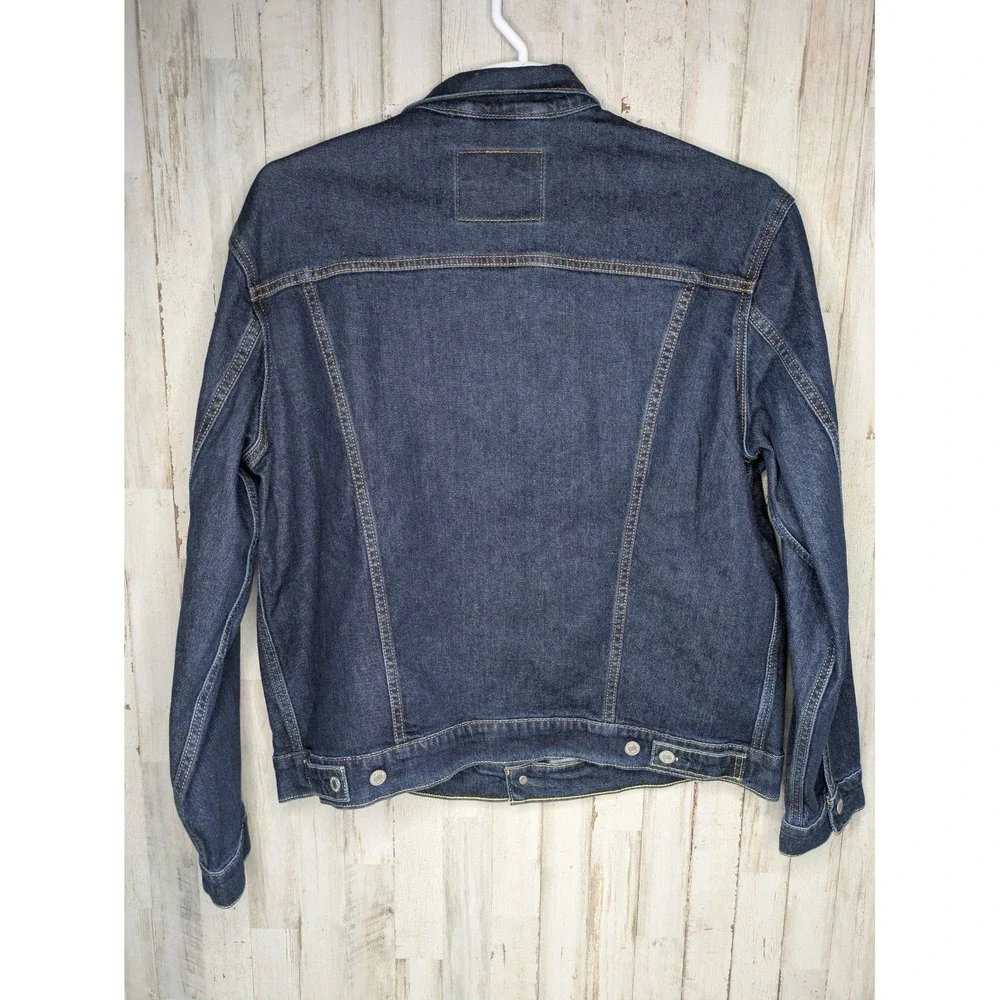 NWT Levis Mens Standard Fit Denim Trucker Jacket Large‎ Dark Wash 723342761